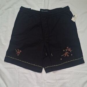 New Aeropostale Men Black Athletic Shorts with Straight-Cut Hem S